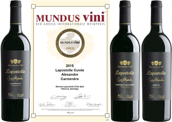 Weinpaket Lapostolle Cuvée Alexandre Mundus Vini Gold 2017