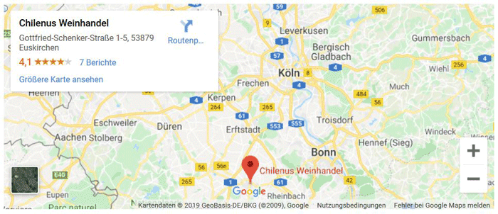 CHILENUS Weinhandel in Euskirchen bei Google Maps